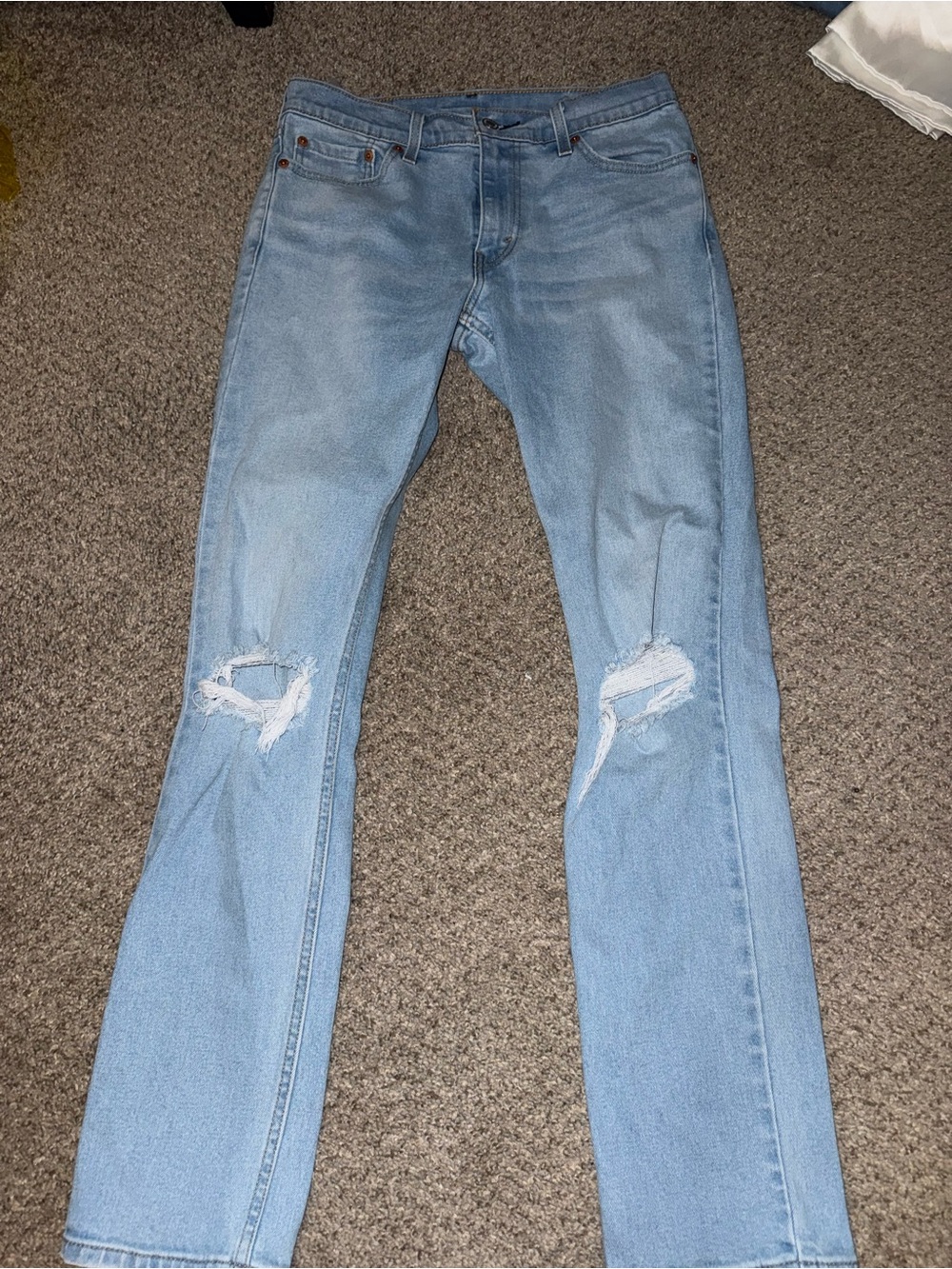 Levi's Light Blue Men's Straight Ripped Jeans